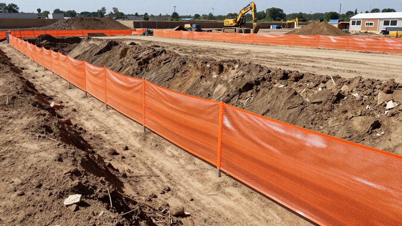 Silt fence installed near site