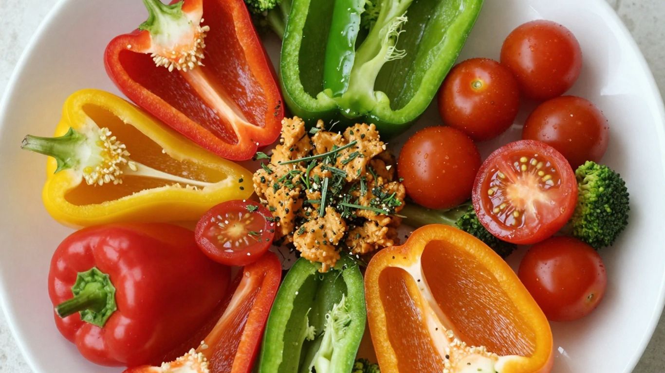 Healthy vegetarian meal with fresh vegetables