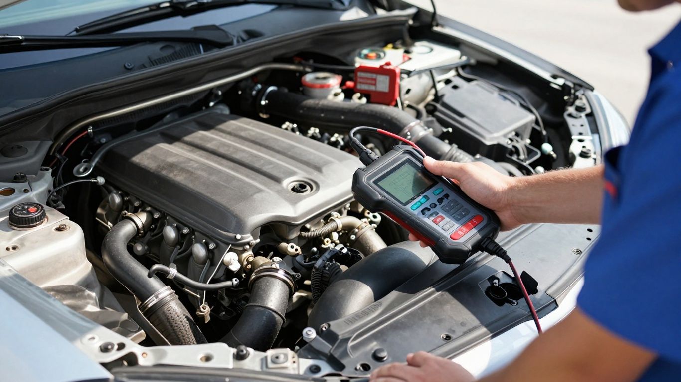 Diagnostic computer checking engine