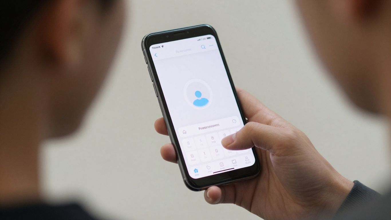 Person using Face ID on a smartphone.