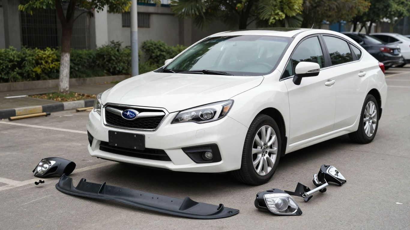 Subaru Levorg car parts at a wrecking yard.