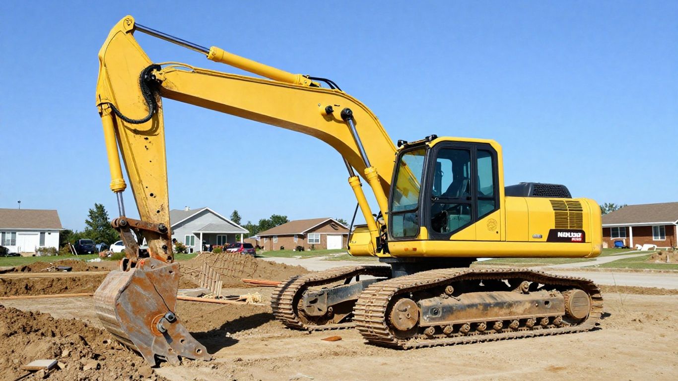 Heavy machinery operating at a construction site