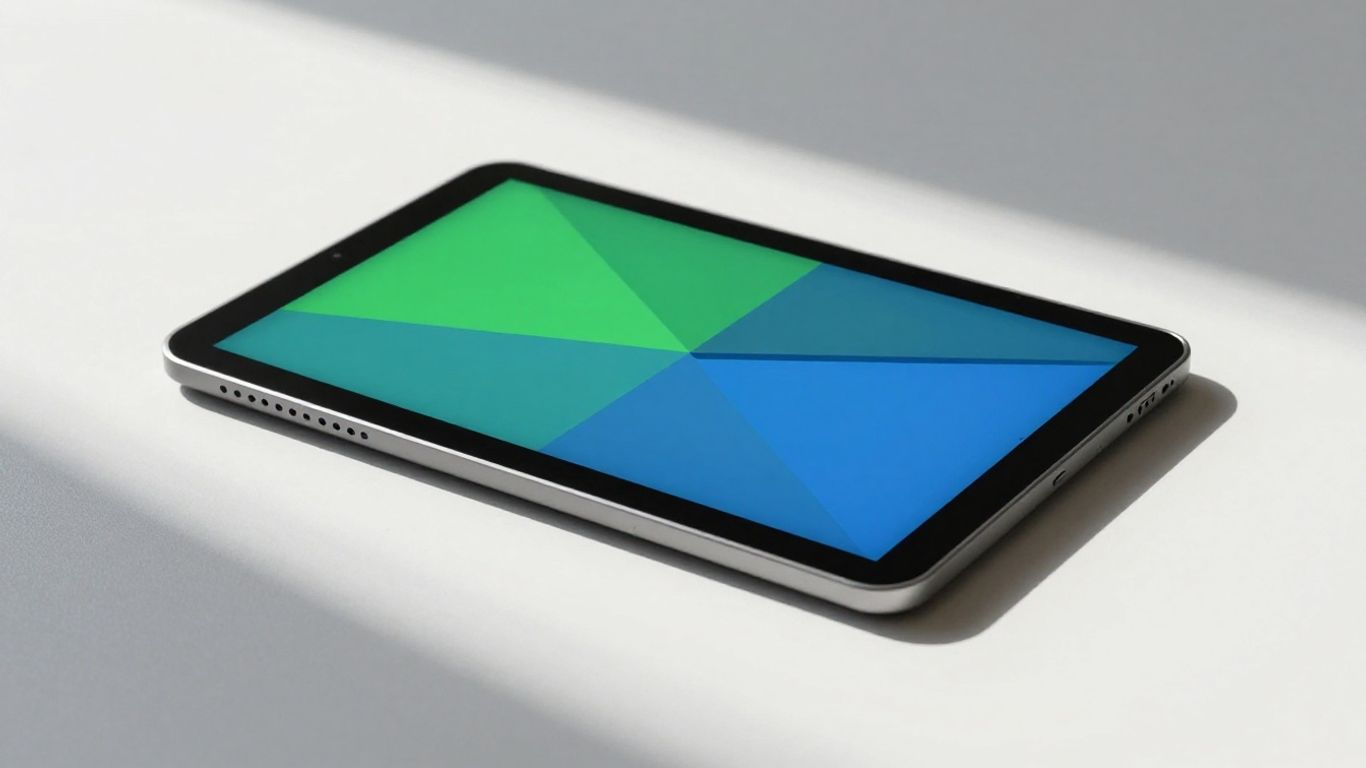 Pantalla de tableta mostrando gráficos circulares de gastos categorizados por colores