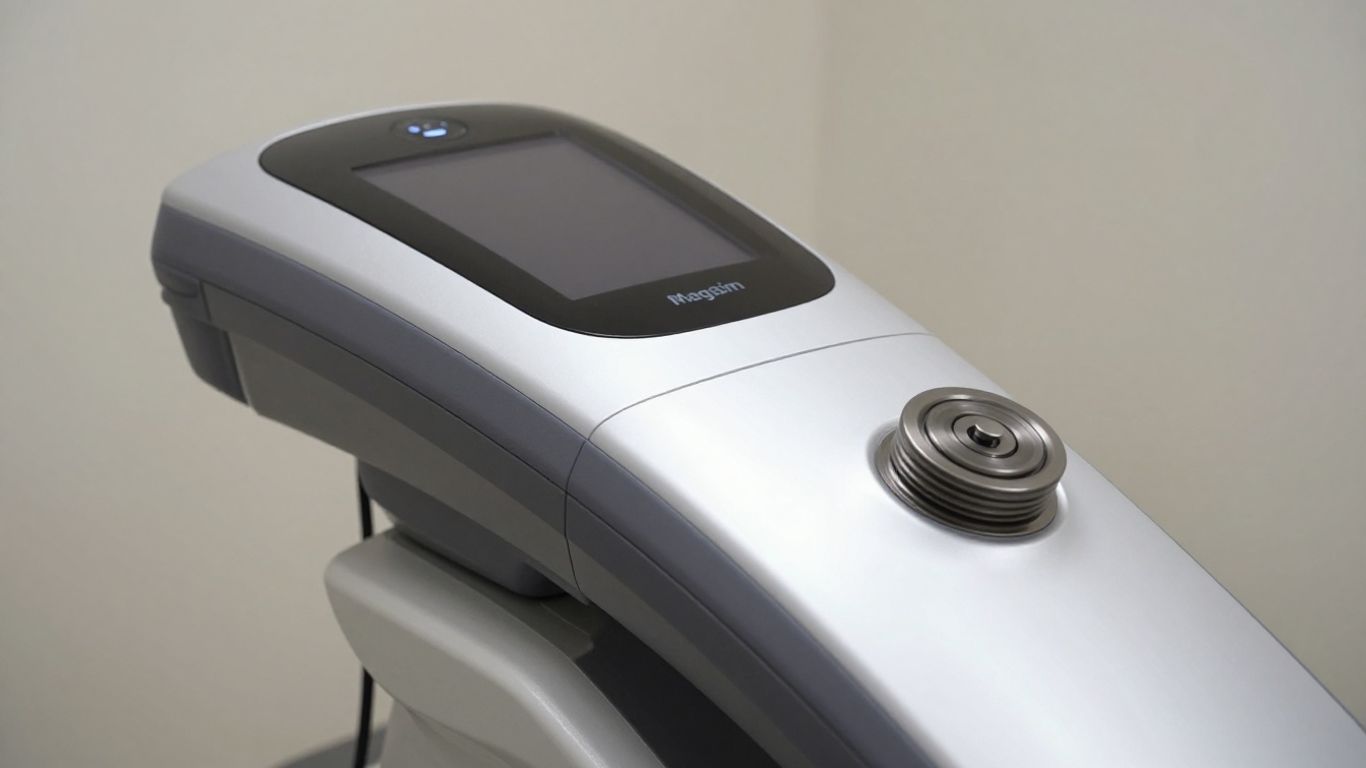 Magstim TMS machine with coil for brain stimulation.