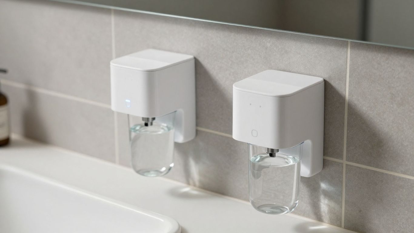Various soap dispensers for Airbnb bathrooms.