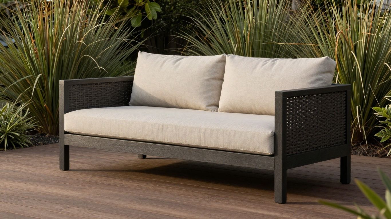 Outdoor sofa on a sunlit New Zealand deck