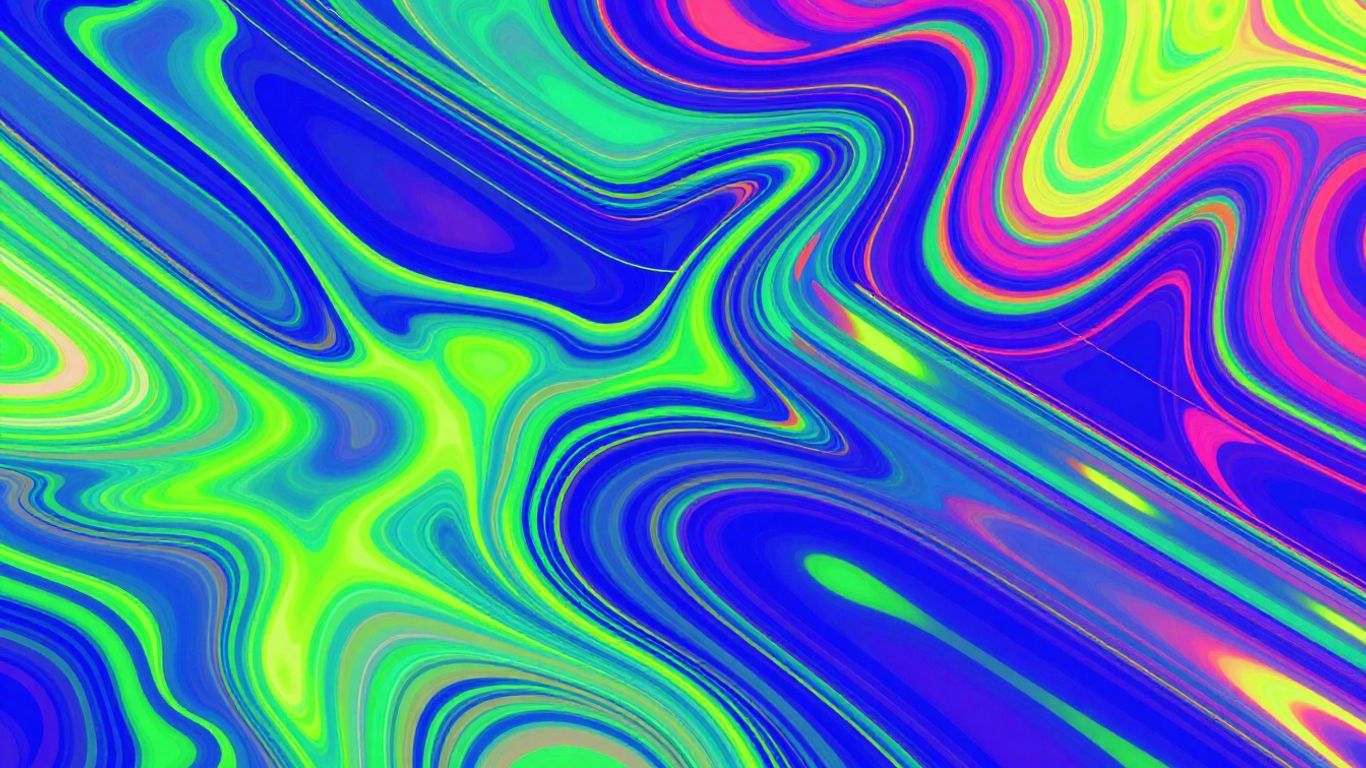 AI music video visualizer with neon lights and geometric patterns.