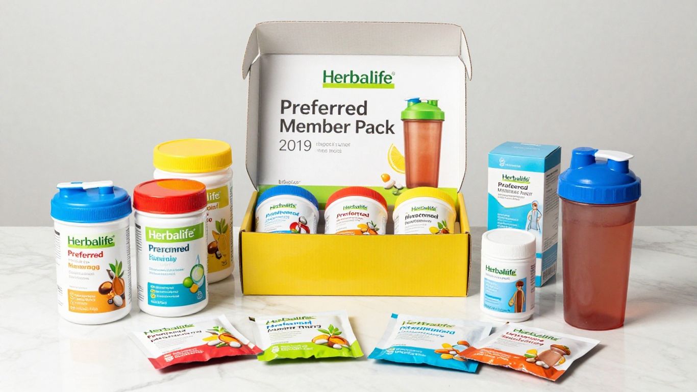 Herbalife Preferred Member Pack 2019 with products displayed
