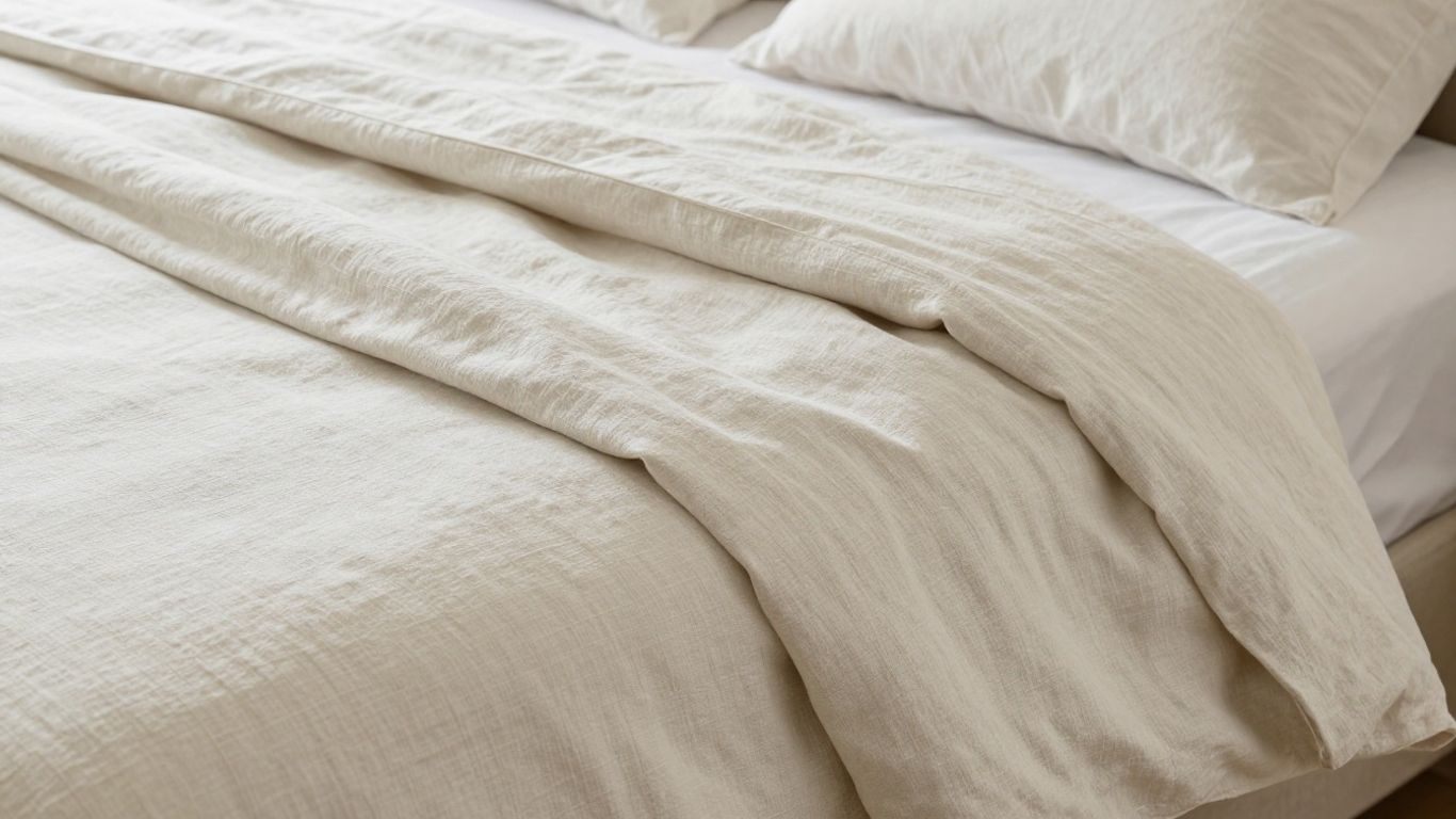 Soft linen duvet cover on a bed