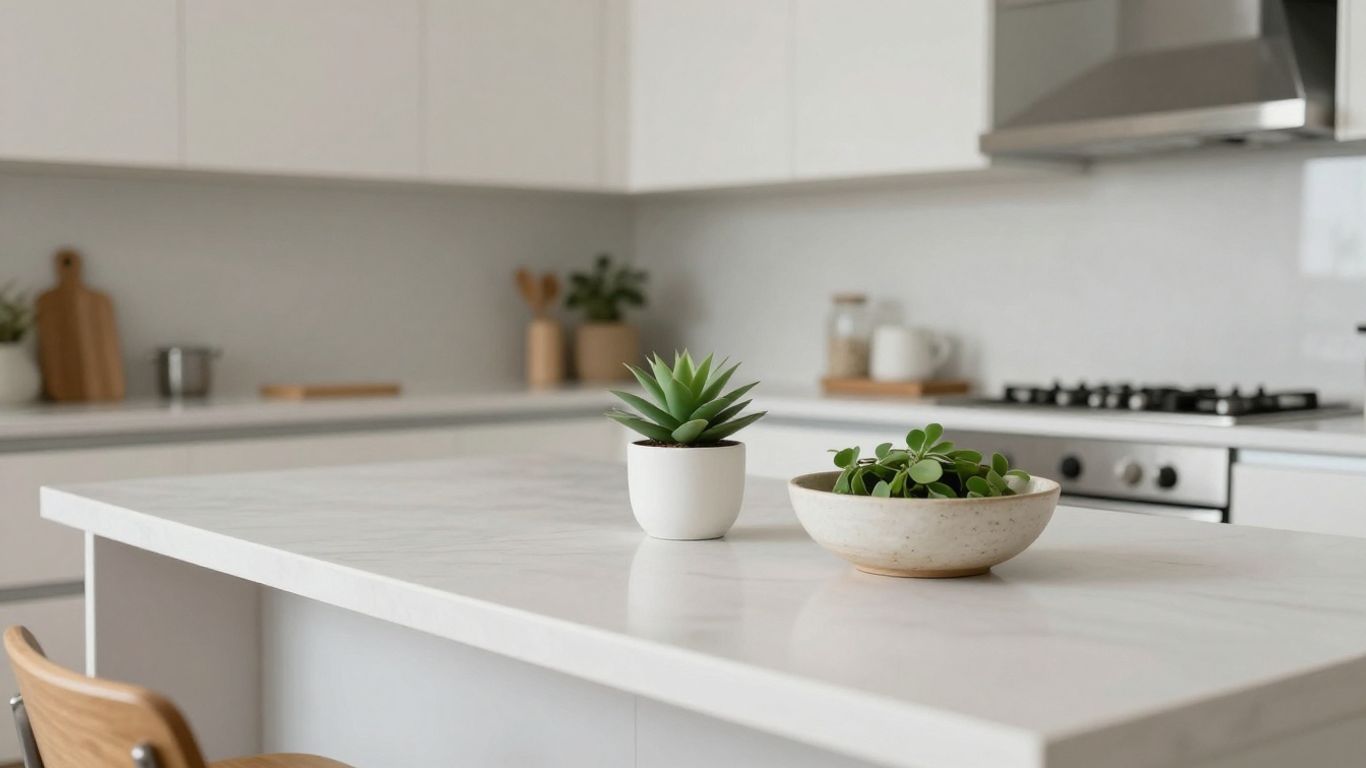 Stylish kitchen counter for Airbnb photos