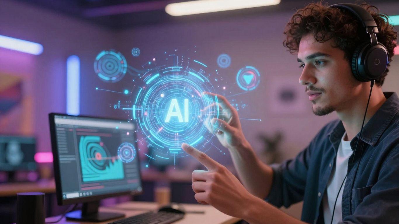 Content creator using AI tools for viral videos.