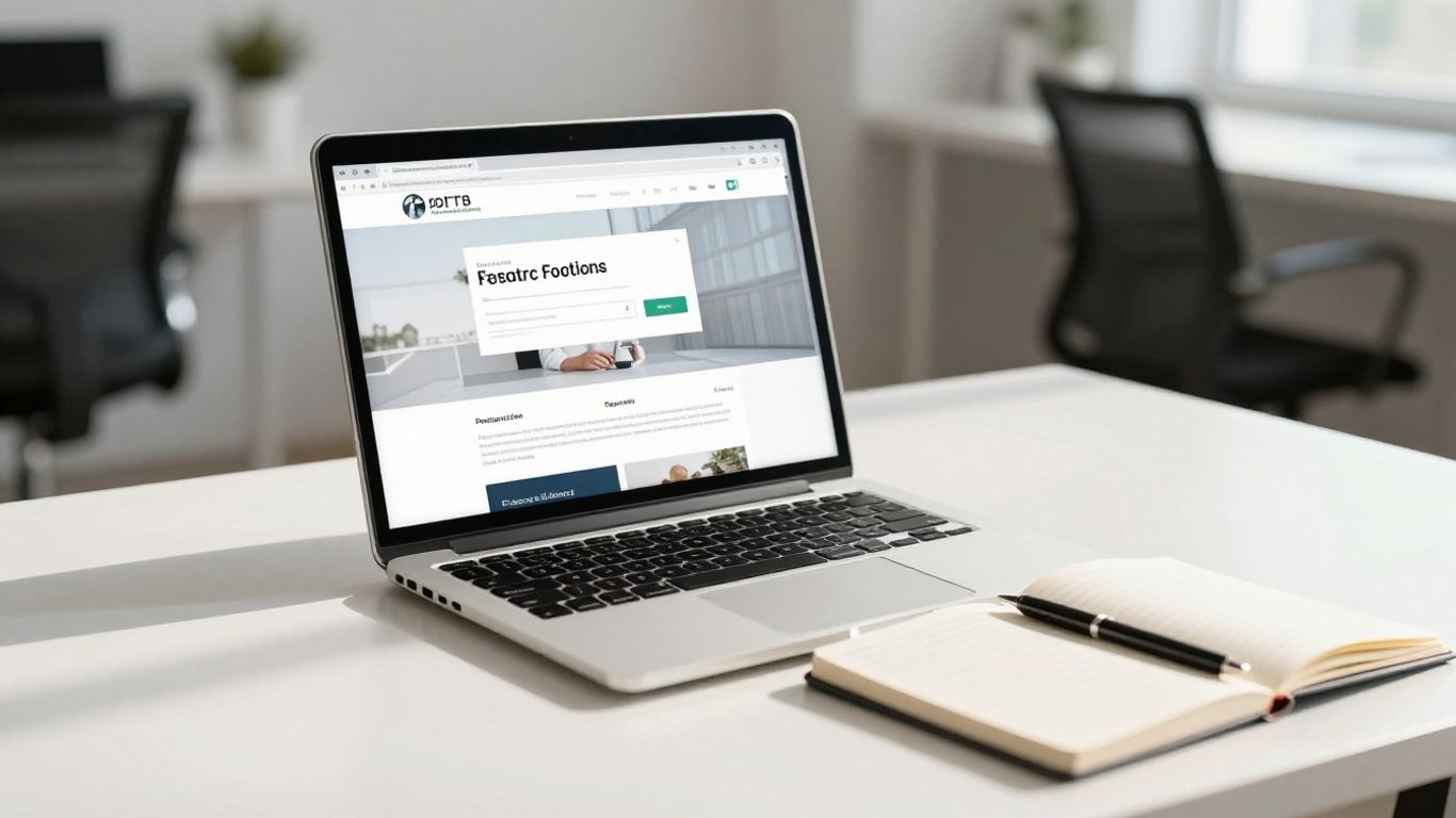 Website design cost breakdown on a laptop screen.
