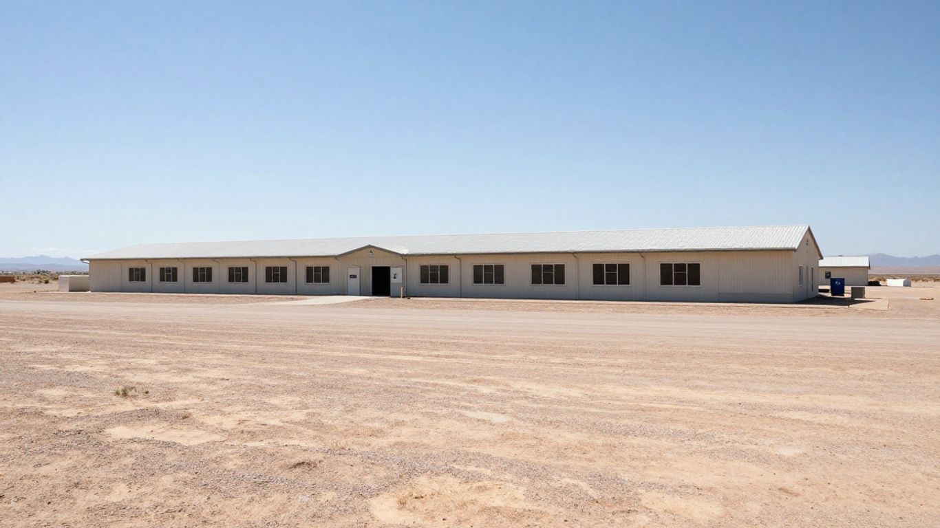Arizona ICE detention center exterior in a desert landscape.