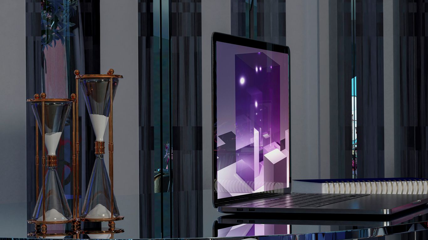 a display of a purple light