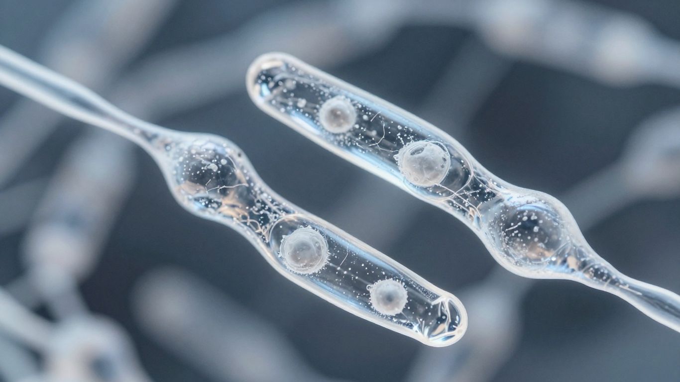 Premium peptide molecules in a clear liquid.