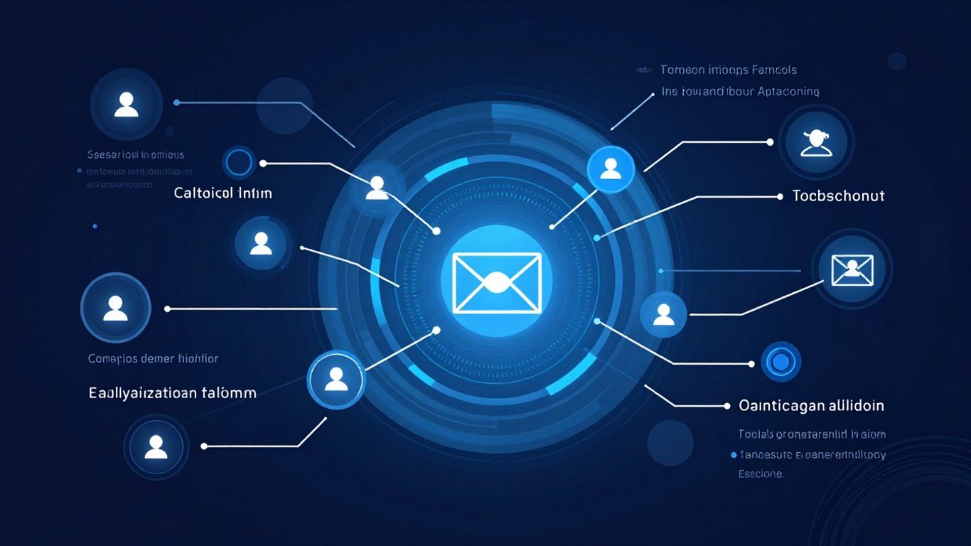 Email error, access denied, technical illustration