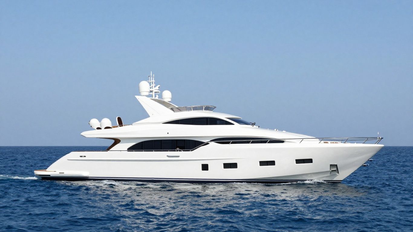 Luxury motor yacht Sirocco sailing on the ocean