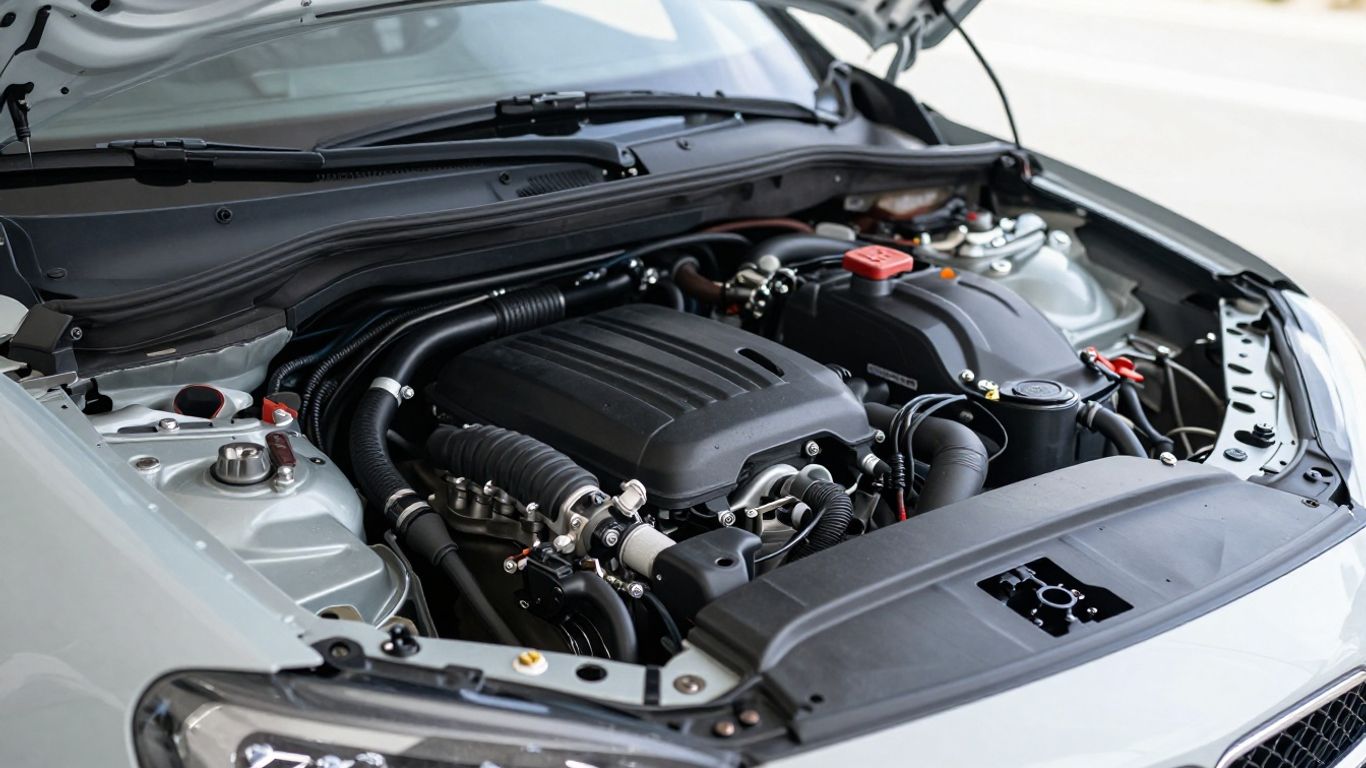A clean engine bay showing a well-maintained vehicle