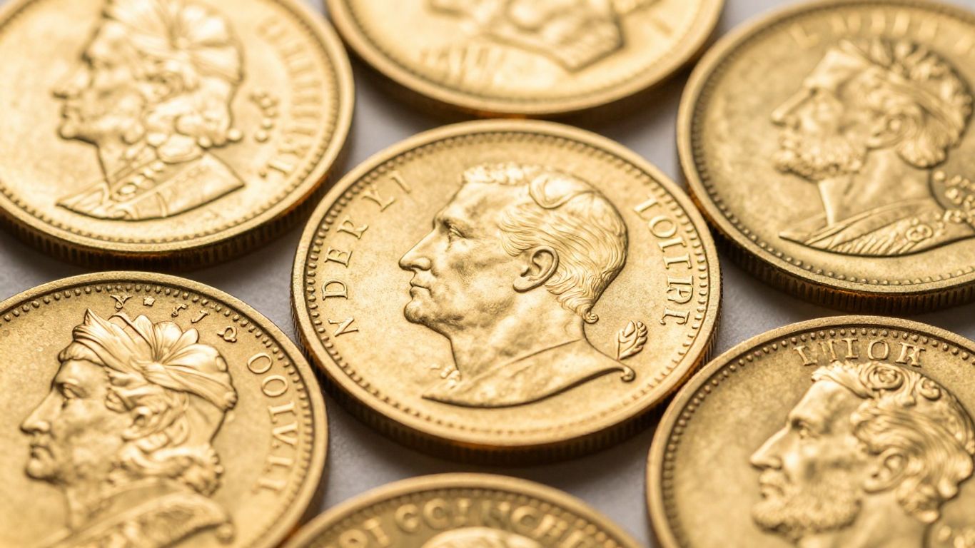 Collection de pièces d'or Louis d'Or anciennes et brillantes.