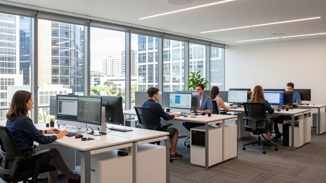 Brisbane office with professionals and technology