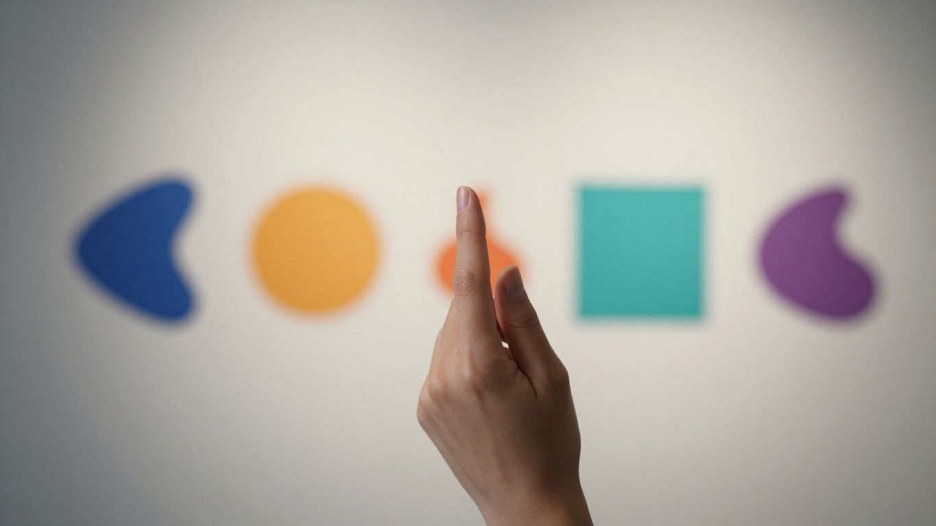 Abstract shapes with varying intensity and soft gradient background.