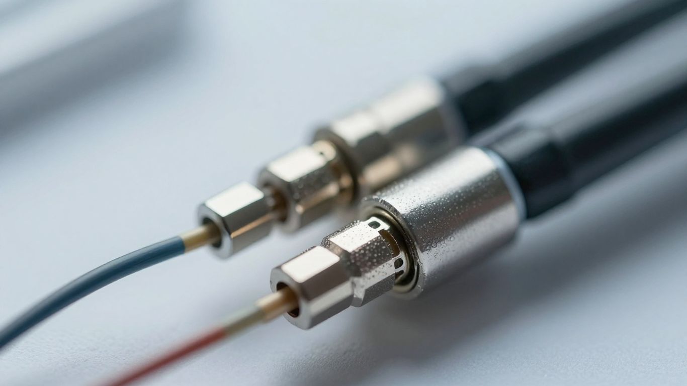 Intricate metallic connectors and wires with precise engineering.