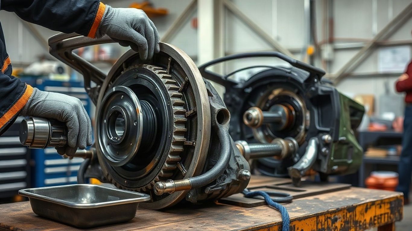 Used differential housing and gear inspection