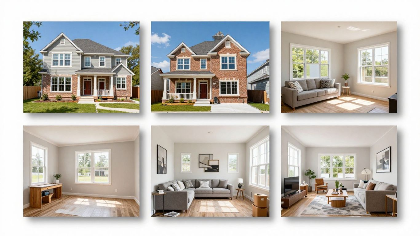 Contractor project gallery with completed home exteriors and interiors.