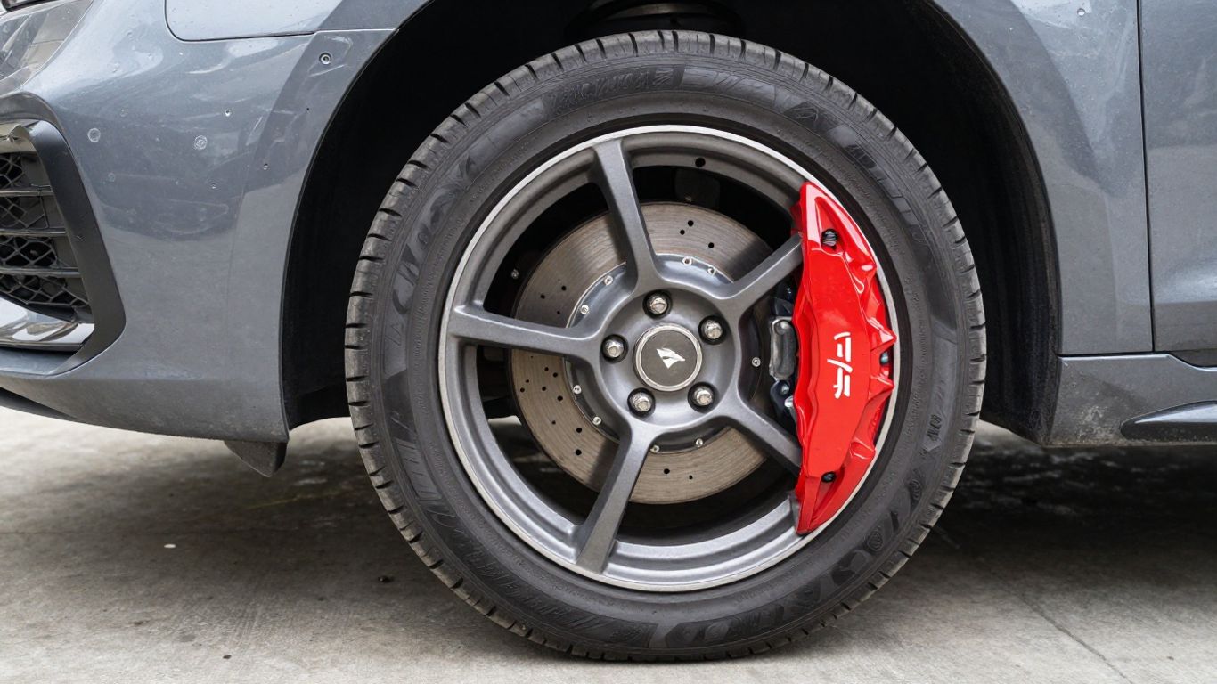 Performance brake components installed on a tuned vehicle
