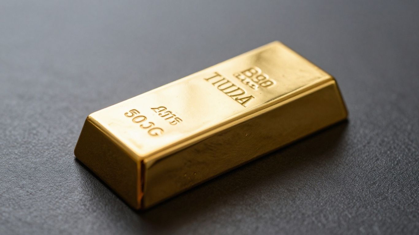 Lingot d'or sur fond sombre