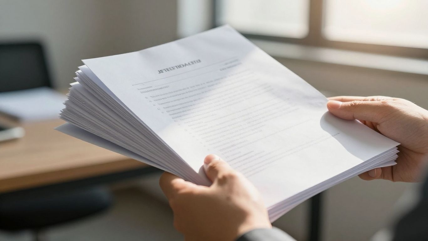 Documents related to political asylum work permit application.