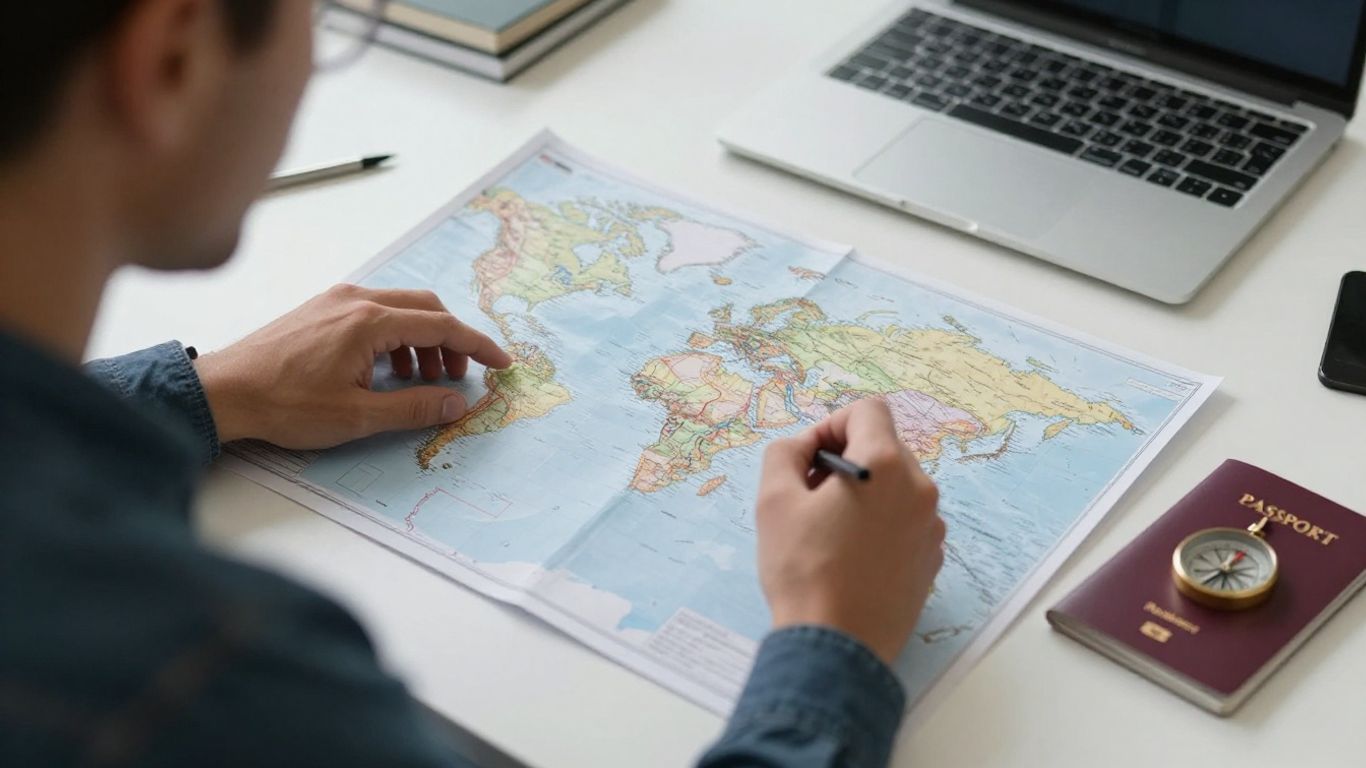 Four travel advisory levels on a map