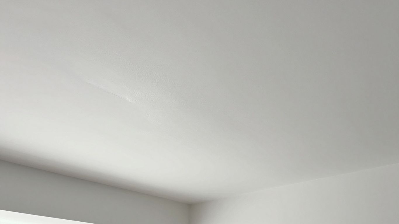 Freshly painted white ceiling with smooth finish.