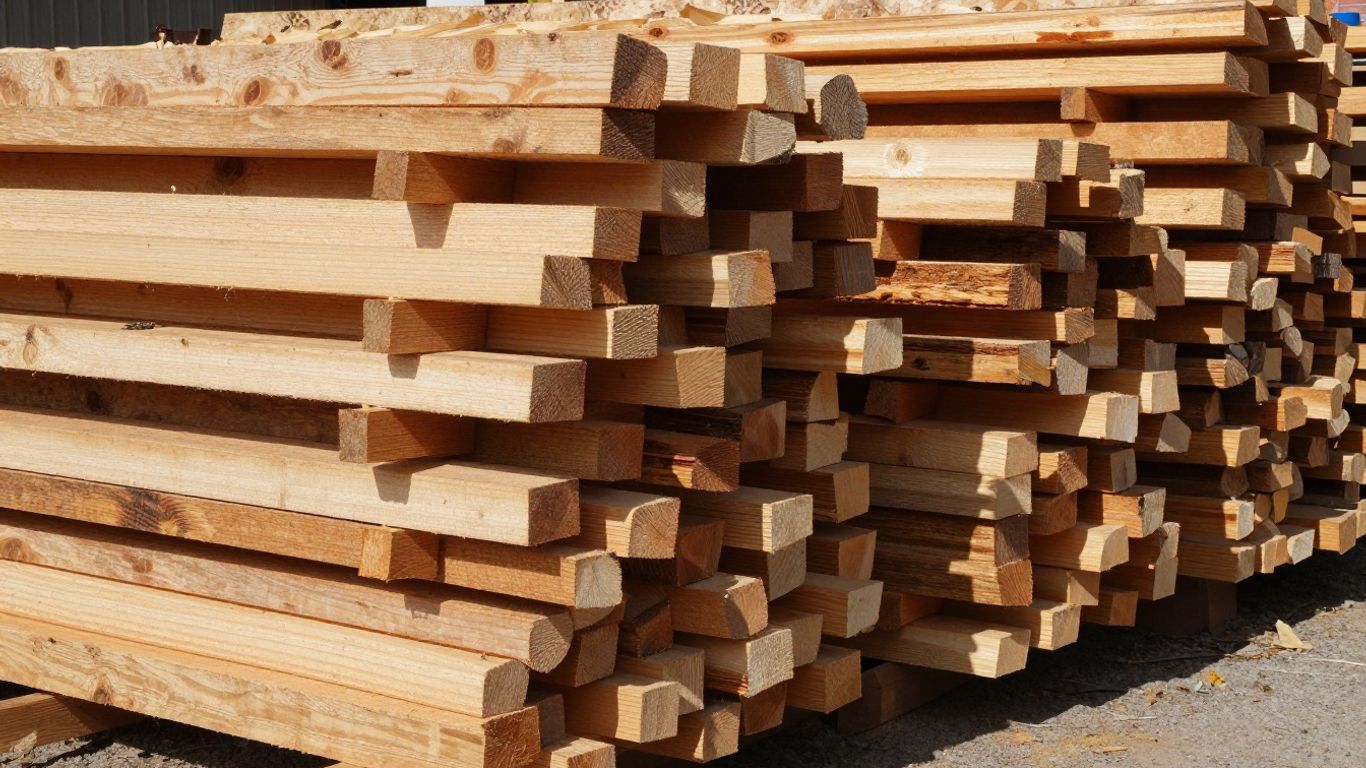 Home Depot lumber stacks for project costs.