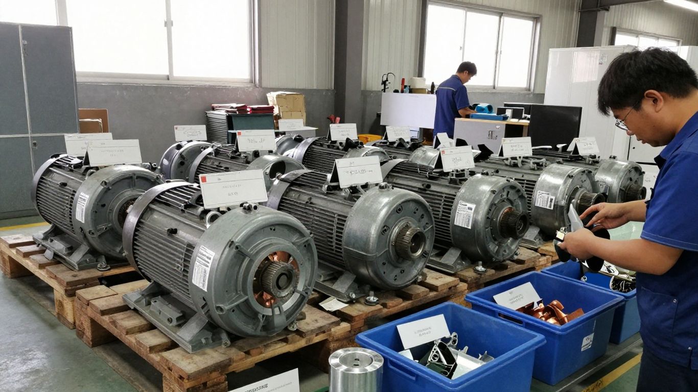 Used motors organized for practical reuse