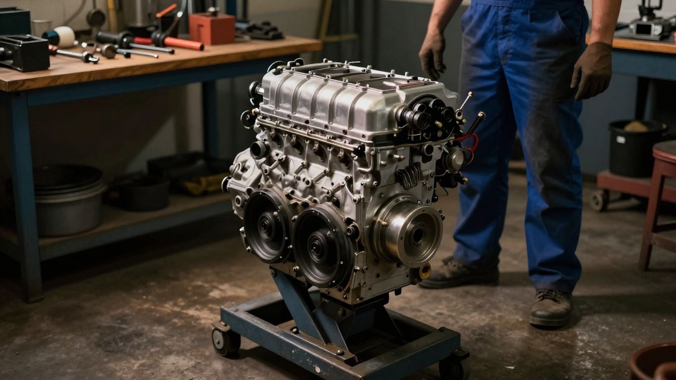 Technical inspection of a diesel engine in a shop