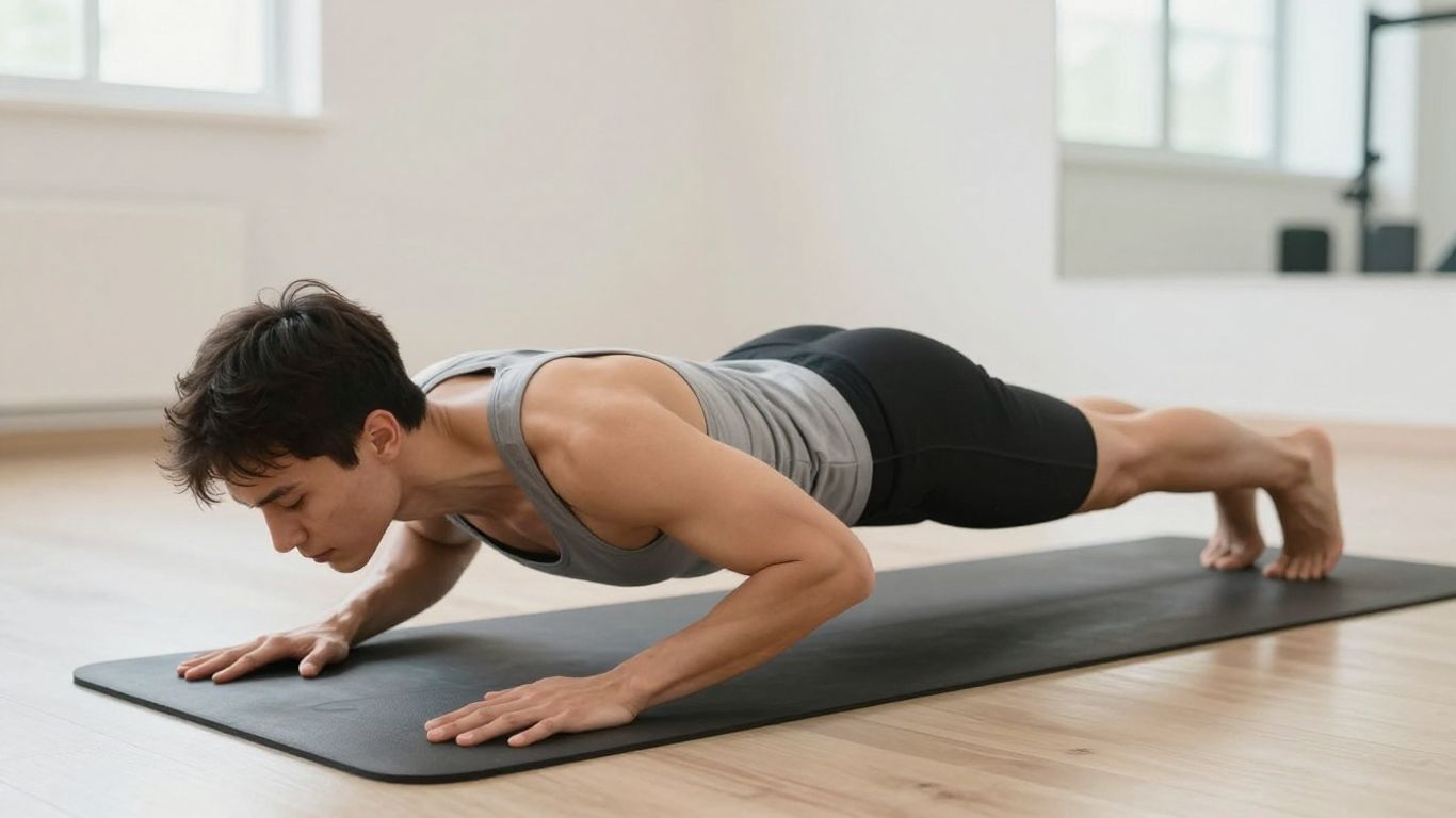 Person doing a forearm plank exercise.