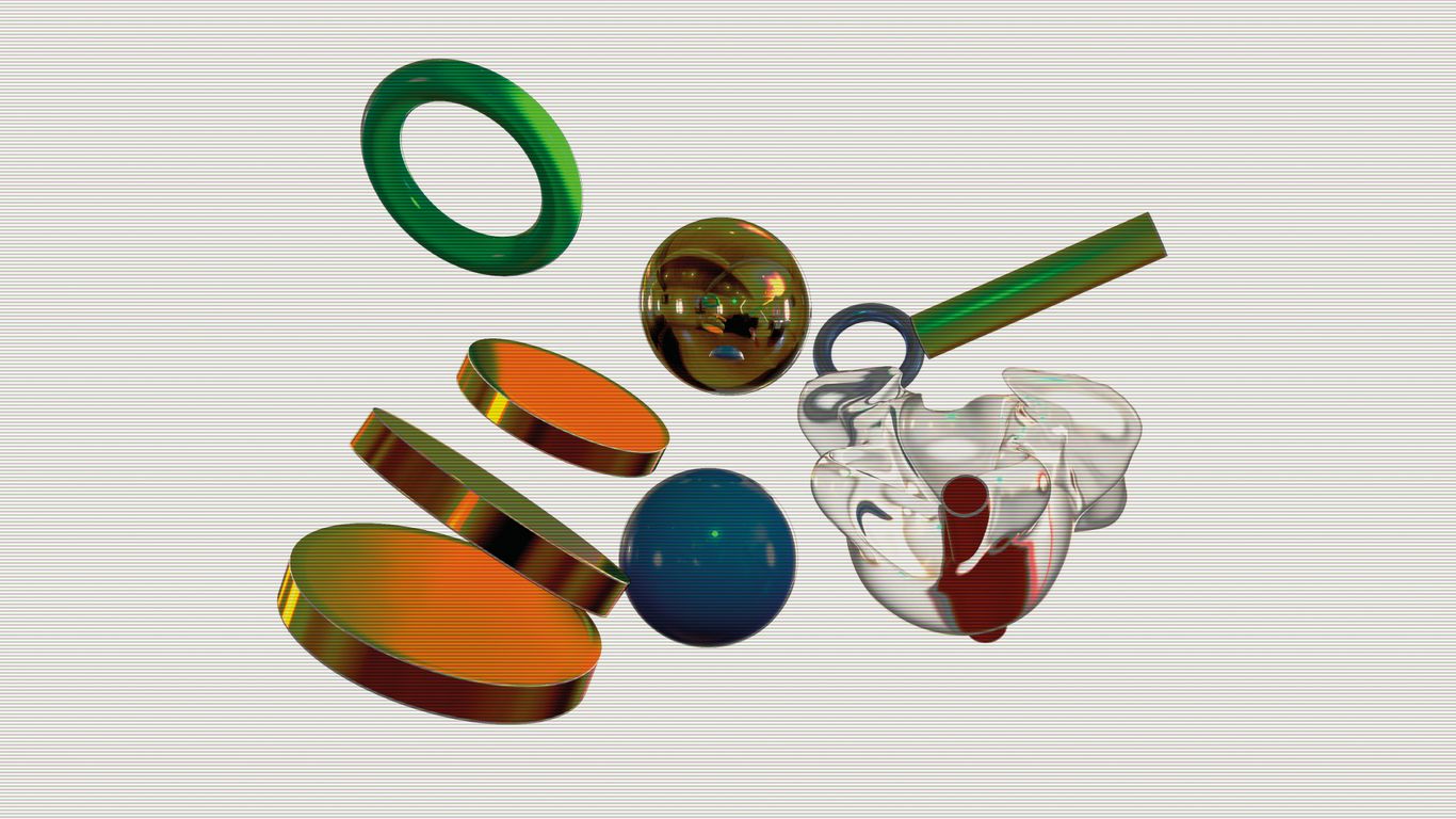 Assorted acrylic shapes on display