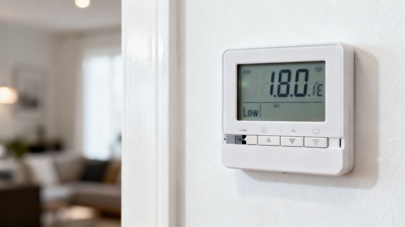 An electricity meter showing low consumption during operation