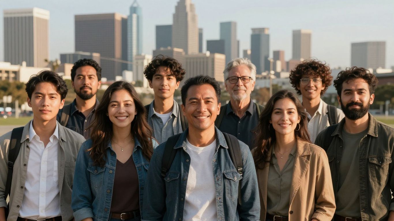DACA renewal applicants in Los Angeles skyline
