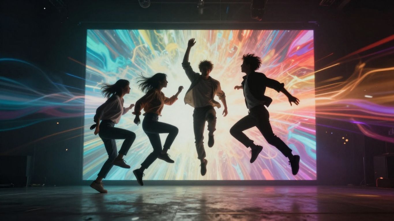 3D drama characters emerging from a glowing screen.