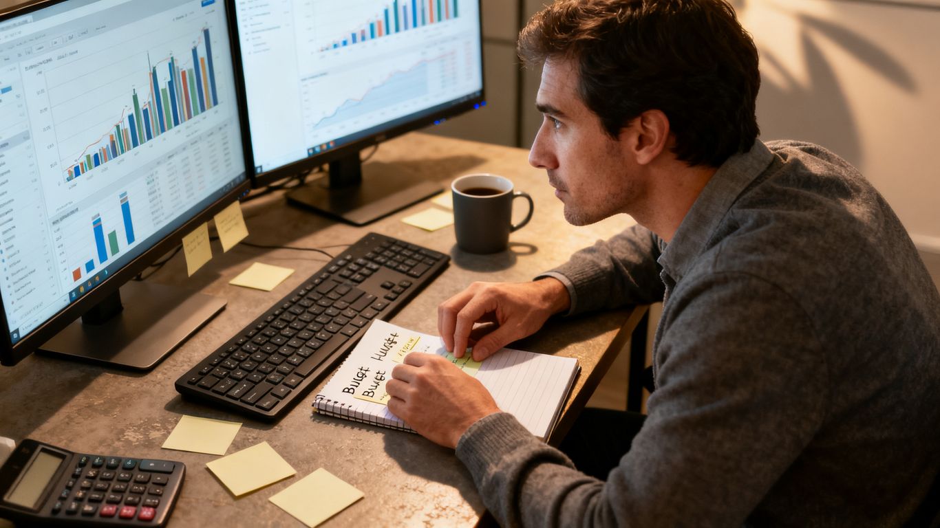 Performance marketer adjusting media budget settings