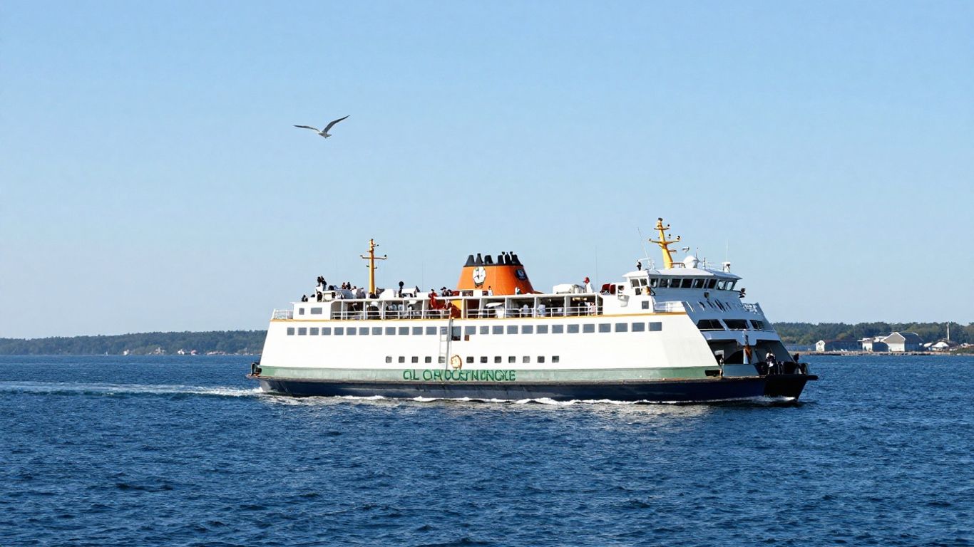 Boston to Cape Cod ferry sailing on a sunny day.