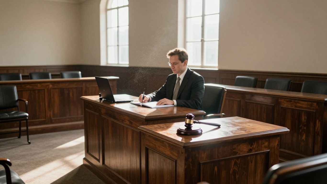 Hillsborough Traffic Courtroom interior with judge's bench and gavel.