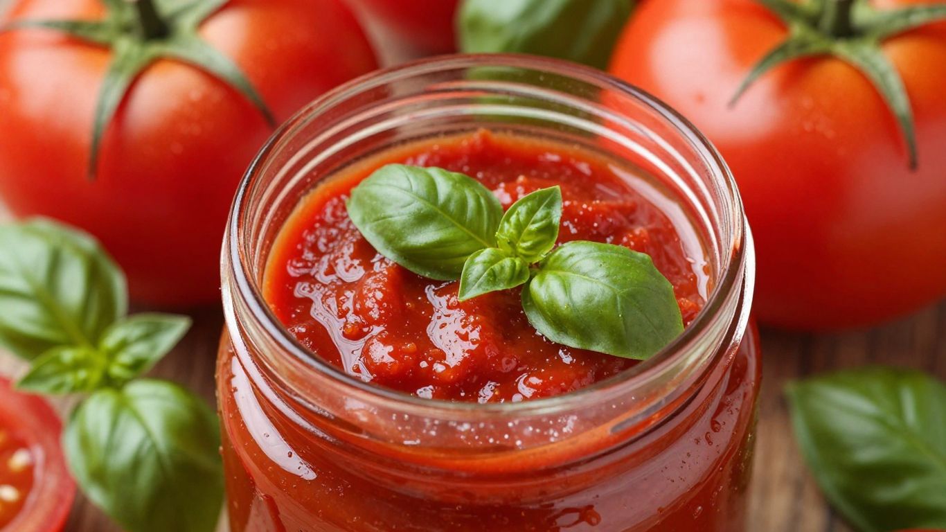 Jar of Rao's Homemade marinara sauce with fresh ingredients.