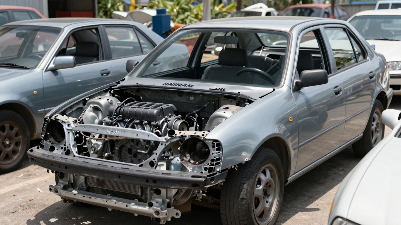 Nissan Pulsar car parts at a wrecking yard