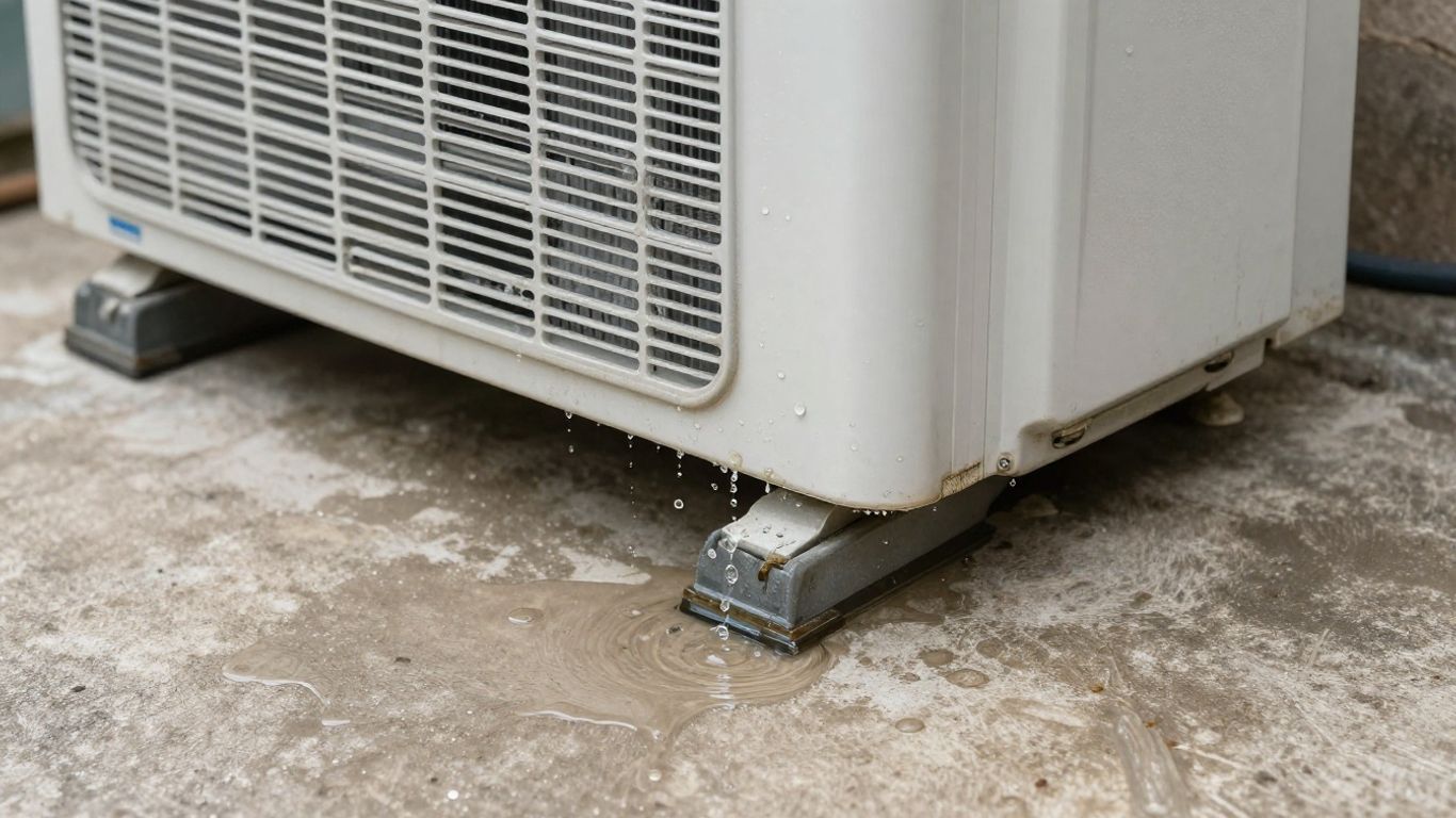 Rheem AC unit leaking water onto the floor.
