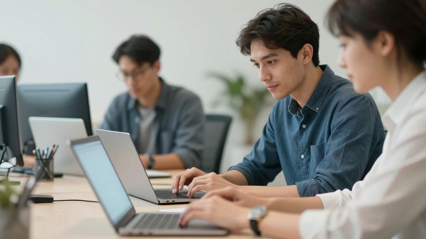 Entwicklerteam arbeitet an einer Produktlösung