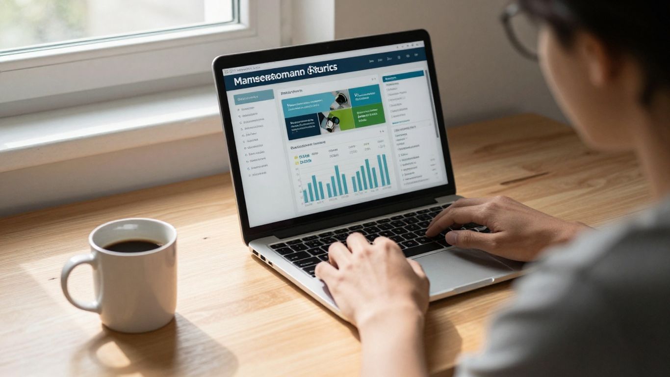 Go High Level affiliate marketing dashboard on laptop screen.