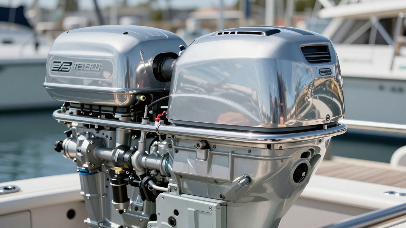 Mercruiser stern drive engine on a boat